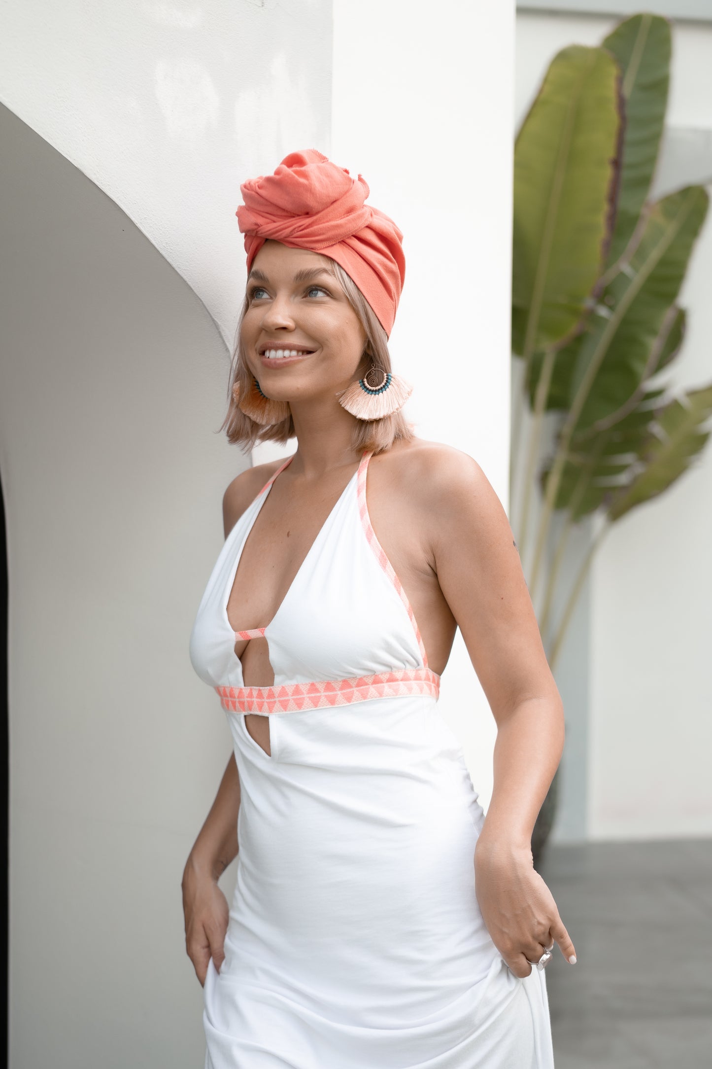 PAVANA headwear Peach cotton