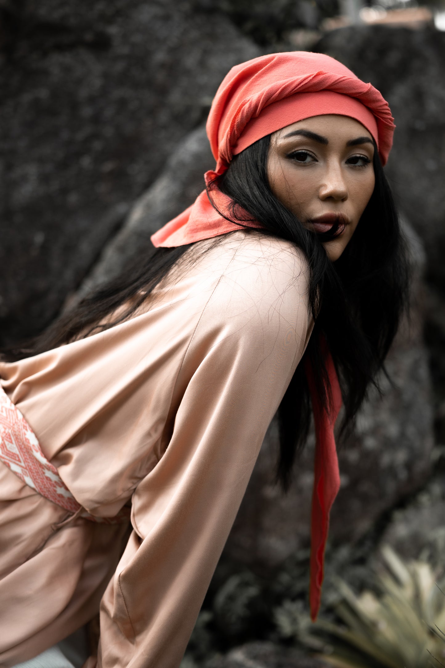 PAVANA headwear Peach cotton