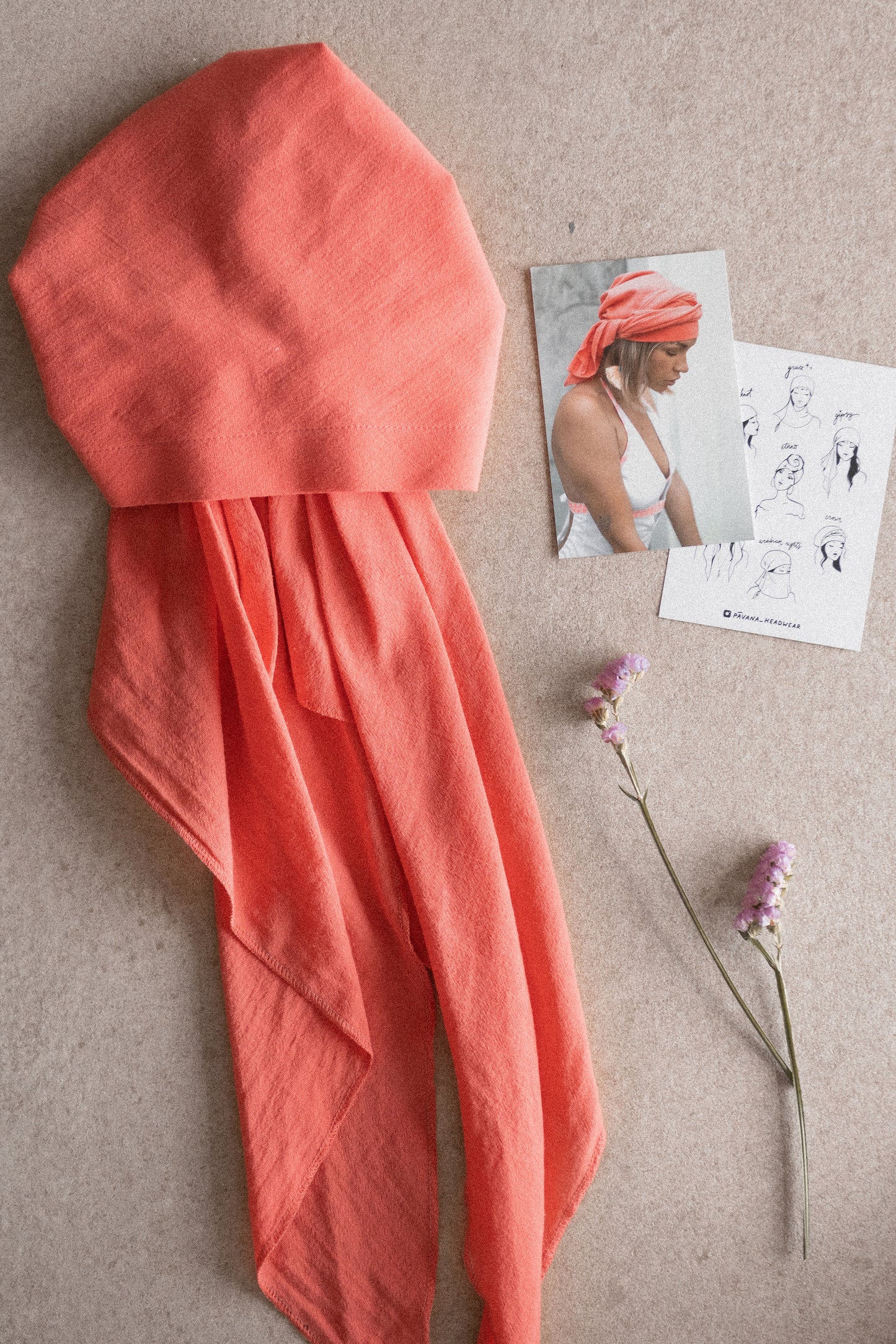 PAVANA headwear Peach cotton