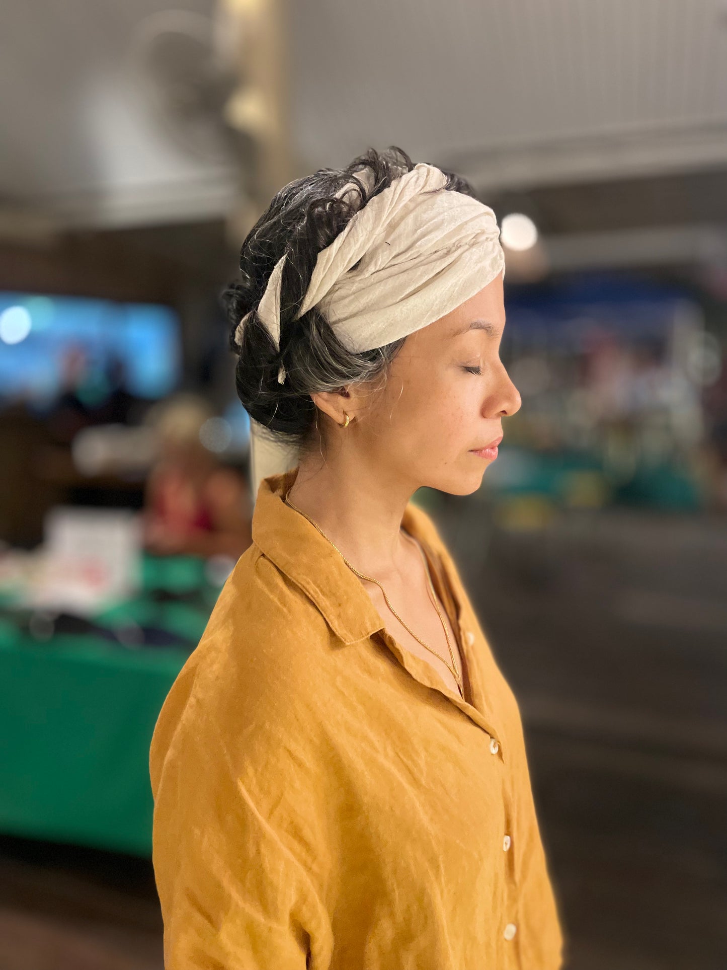 PÃVANA headband beige linen