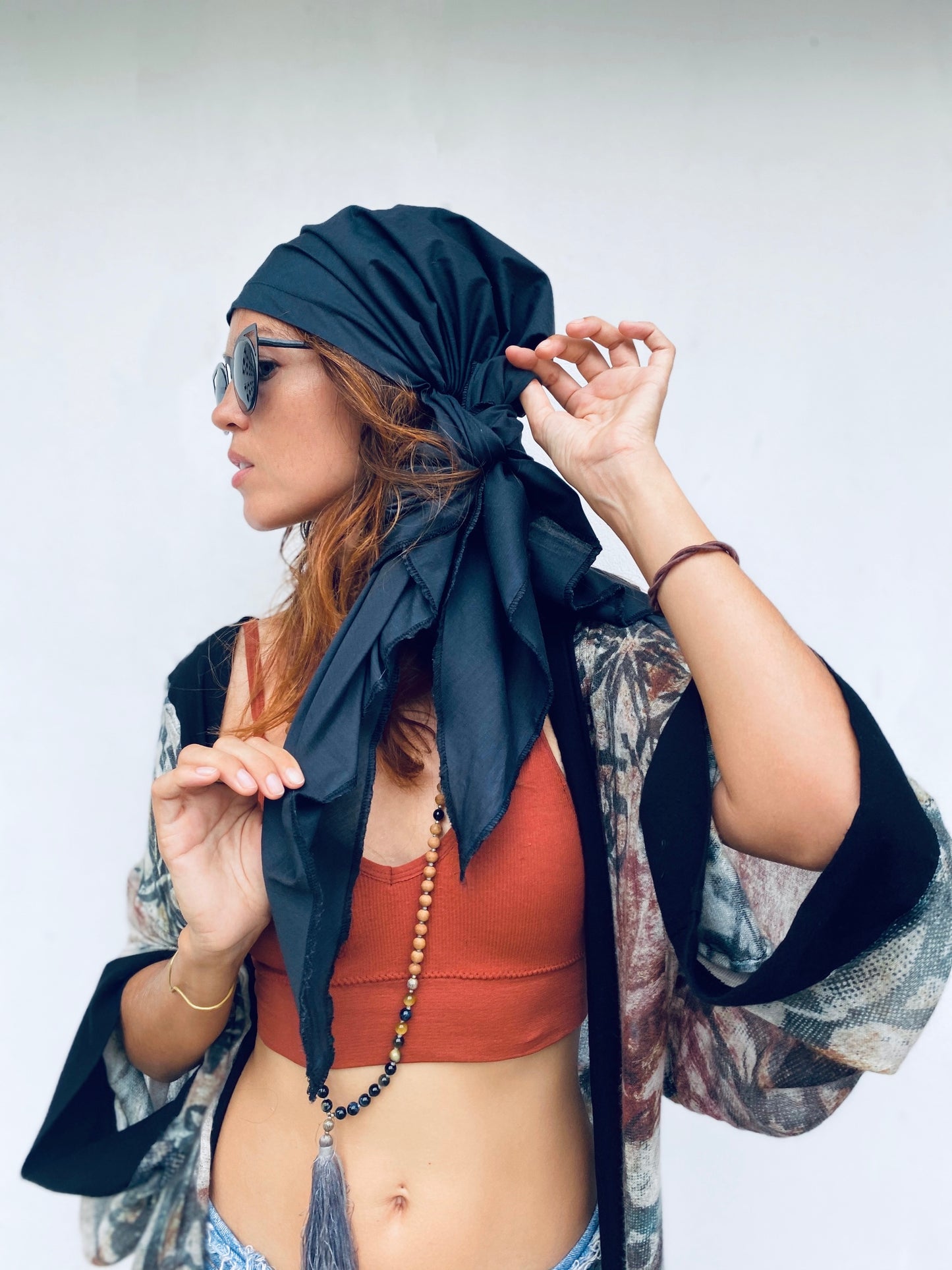PAVANA headwear Black cotton
