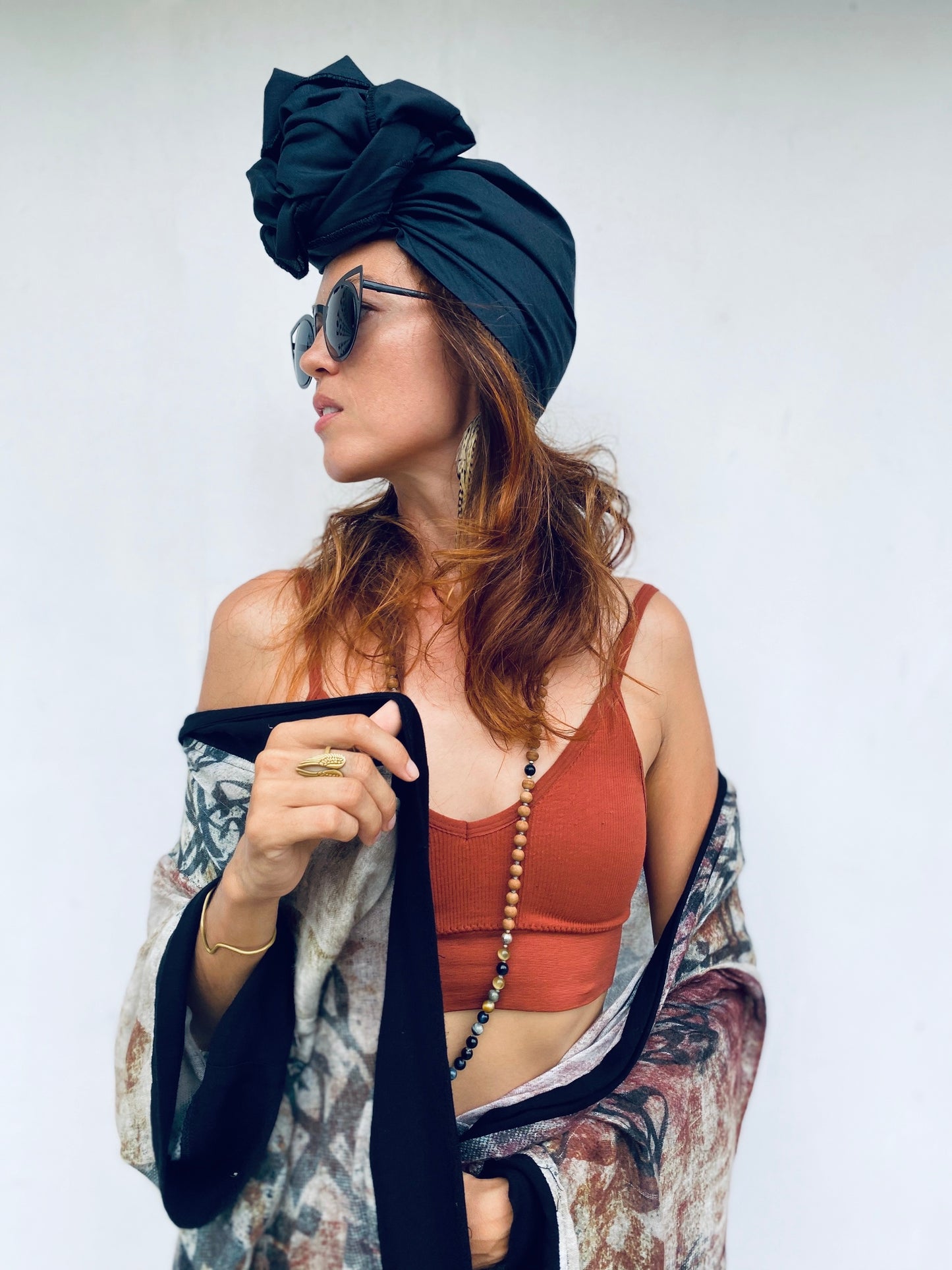 PAVANA headwear Black cotton