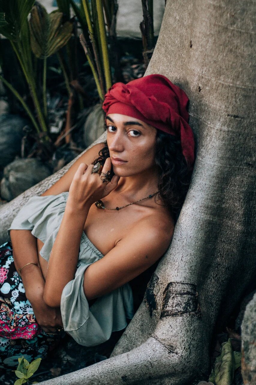 PAVANA headwear Red cotton