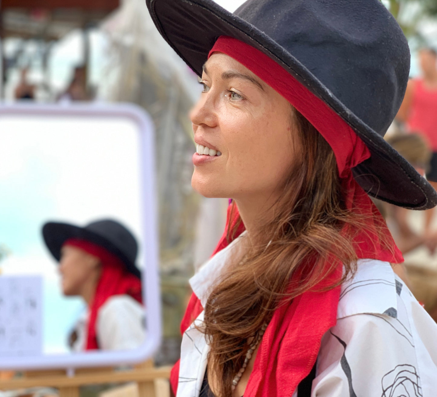 PAVANA headwear Red linen