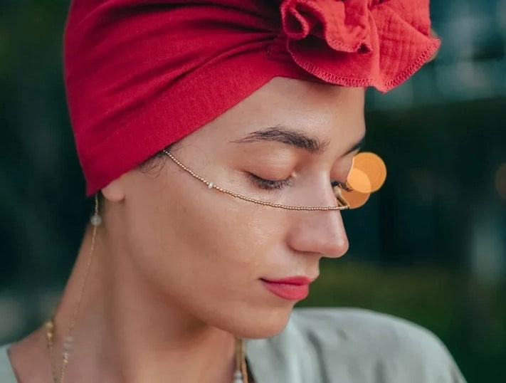 PAVANA headwear Red linen